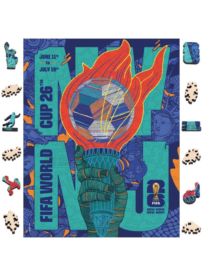 FIFA World Cup FIFA Official Licensed World Cup 26™ Host City New York New Jersey Wooden Jigsaw Puzzle 200 Pieces - Image 1